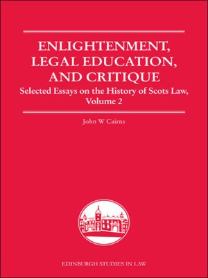 cover image of Enlightenment, Legal Education, and Critique